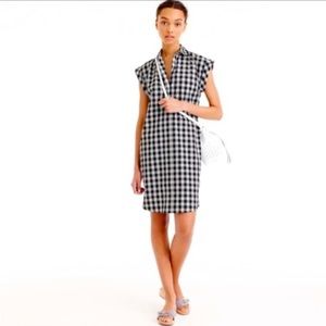J. Crew Black & White Checkered Shirt Dress - Size Medium